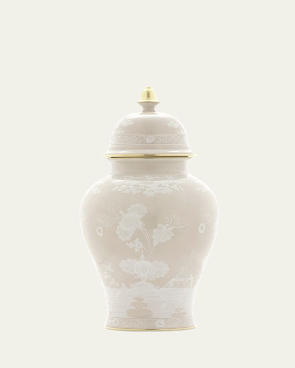 Oriente Italiano Meringa Large Potiche Vase - 15"